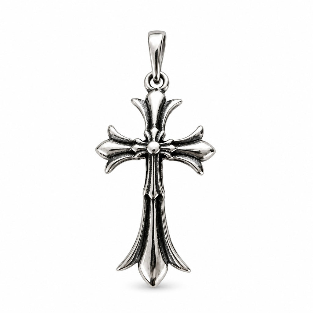 Sterlingsilber 925 Unisex-Doppelkreuz-Anhänger „Vesper“