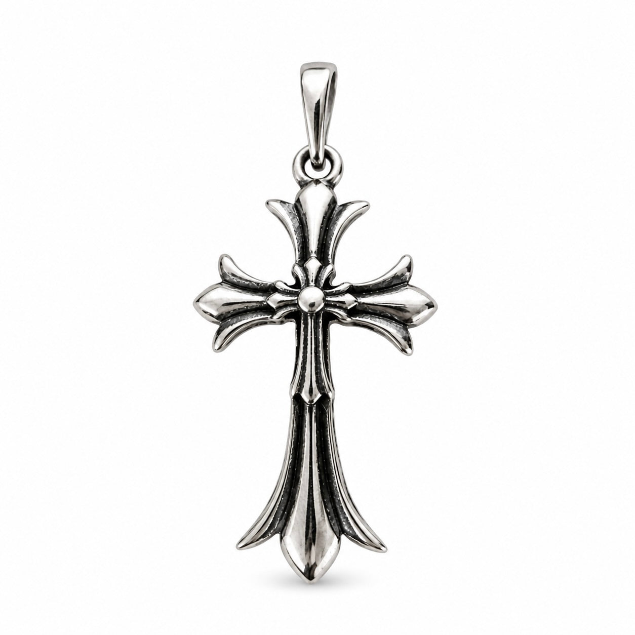 Sterling Silver 925 Unisex Double Cross Pendant "Vesper"