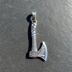 Sterling Silver 925 Viking Axe Unisex Pendant "Hrafn"
