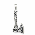 Sterling Silver 925 Viking Axe Unisex Pendant "Hrafn"