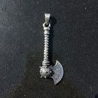 Sterling Silver 925 Viking Medieval Battle Axe Mace Pendant "Thor"