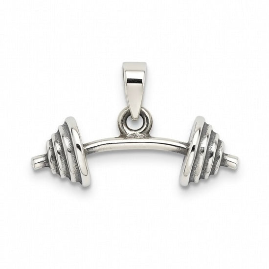 Sterling Silver 925 Dumbbell Barbell Pendant "Victor"