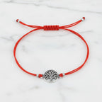 Red String Bracelet with Sterling Silver 925 Tree of Life Charm “Red Harmony”
