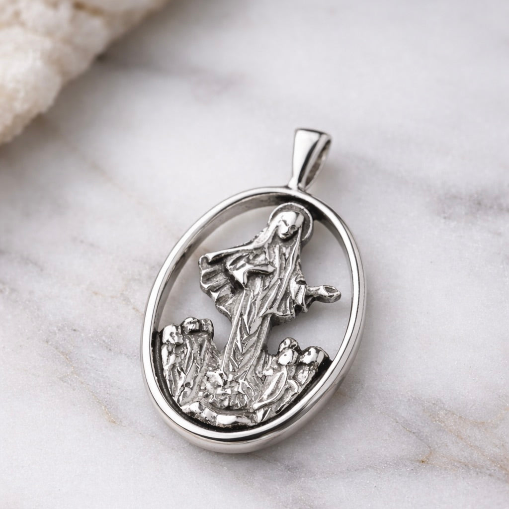 Sterling Silver 925 Mother of God Pendant "Our Lady"
