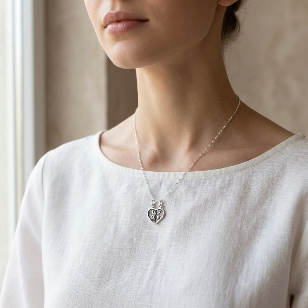 Sterling Silver 925 Heart Pendant "Amor"