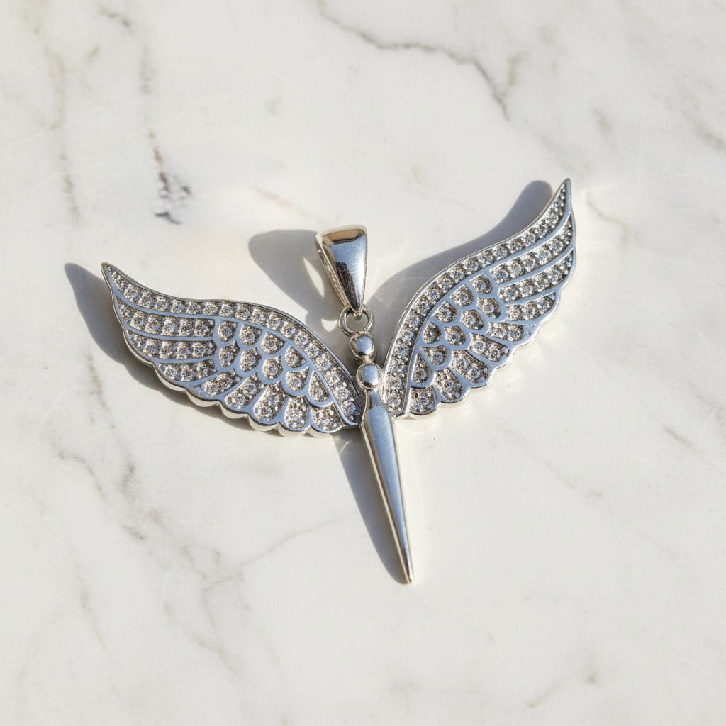 Sterling Silver 925 Angel Winged Pendant "My Angel"