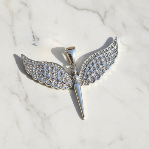 Sterling Silver 925 Angel Winged Pendant "My Angel"
