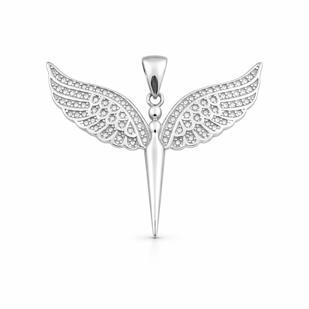 Sterlingsilber 925 Engelsflügel-Anhänger „Mein Engel“