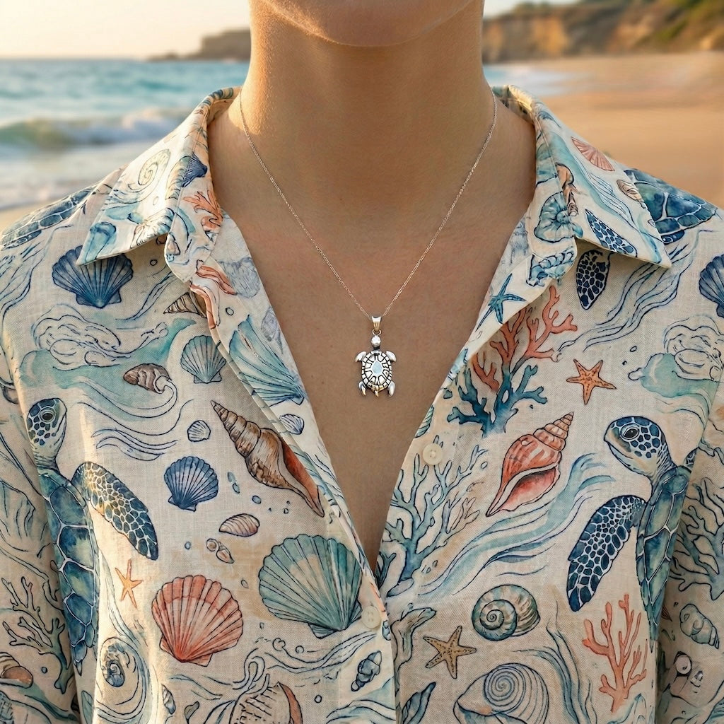 Sterling Silver 925 Turtle Pendant "Shelbow"