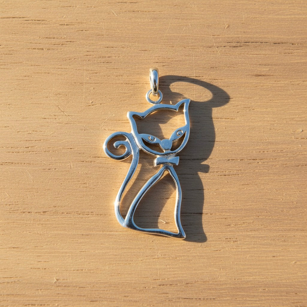 Katzenanhänger aus Sterlingsilber 925 "Felix"