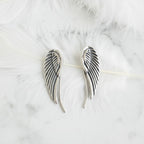 Sterling Silver 925 Ear Climber Earrings "Feather"