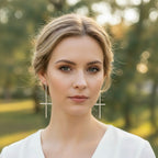 Sterling Silver 925 Cross Chain Drop Earrings "Grace"