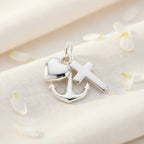 Sterling Silver 925 Heart Cross Anchor Pendant “Camargue”
