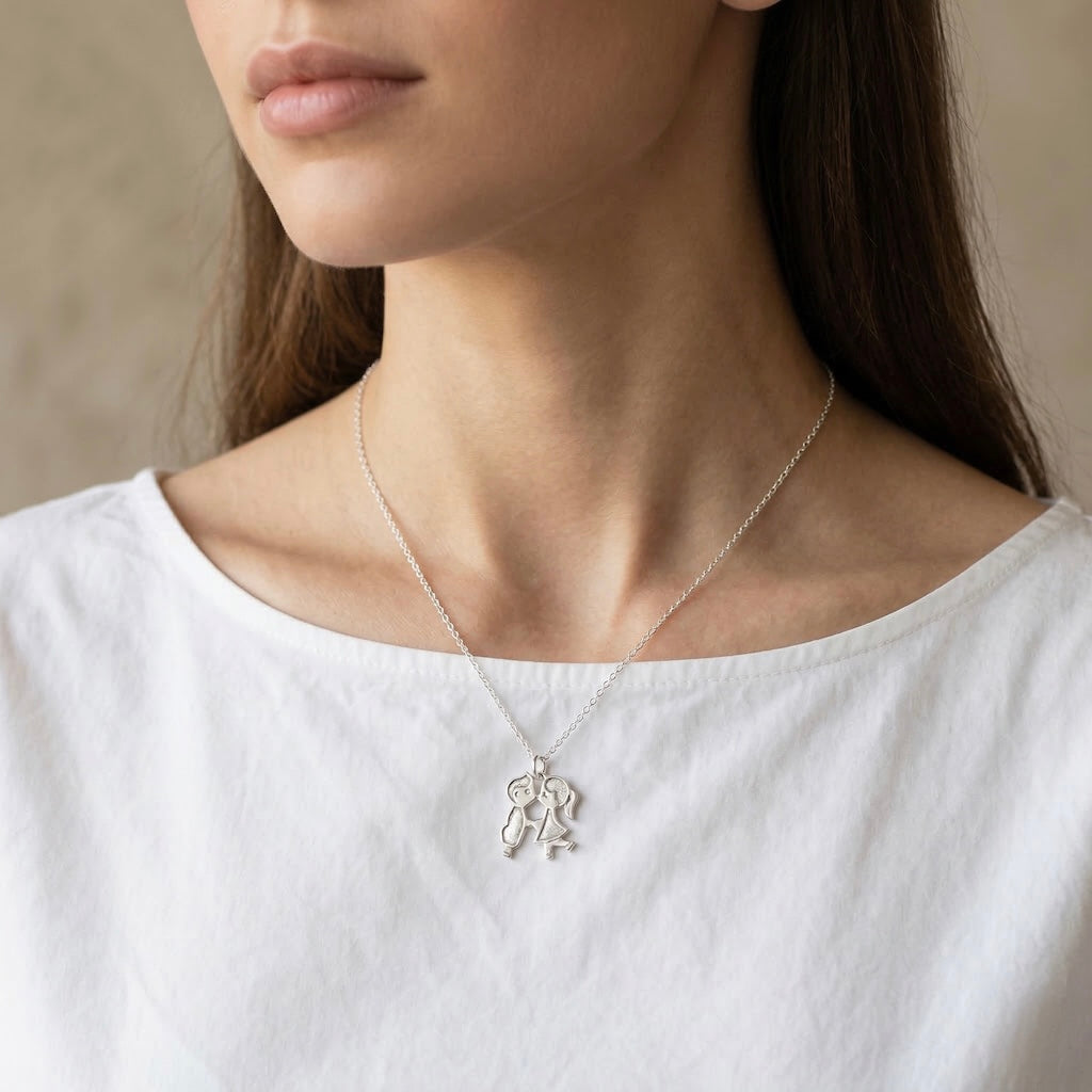 Sterling Silver 925 Pendant "First Kiss"