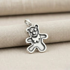 Silber 925 Bären-Anhänger oxidiert „Cuddle Teddy“
