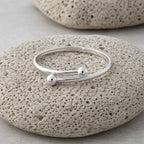 Sterling Silver 925 Minimalist Open Bangle Bracelet “Orbit”