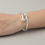 Sterling Silver 925 Minimalist Open Bangle Bracelet “Orbit”