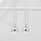 Sterling Silver 925 Dangle Drop Ball Earrings “Sphere”