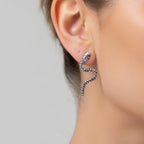 Sterling Silver 925 Snake Stud Earrings “Viper”