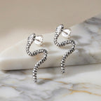 Sterling Silver 925 Snake Stud Earrings “Viper”