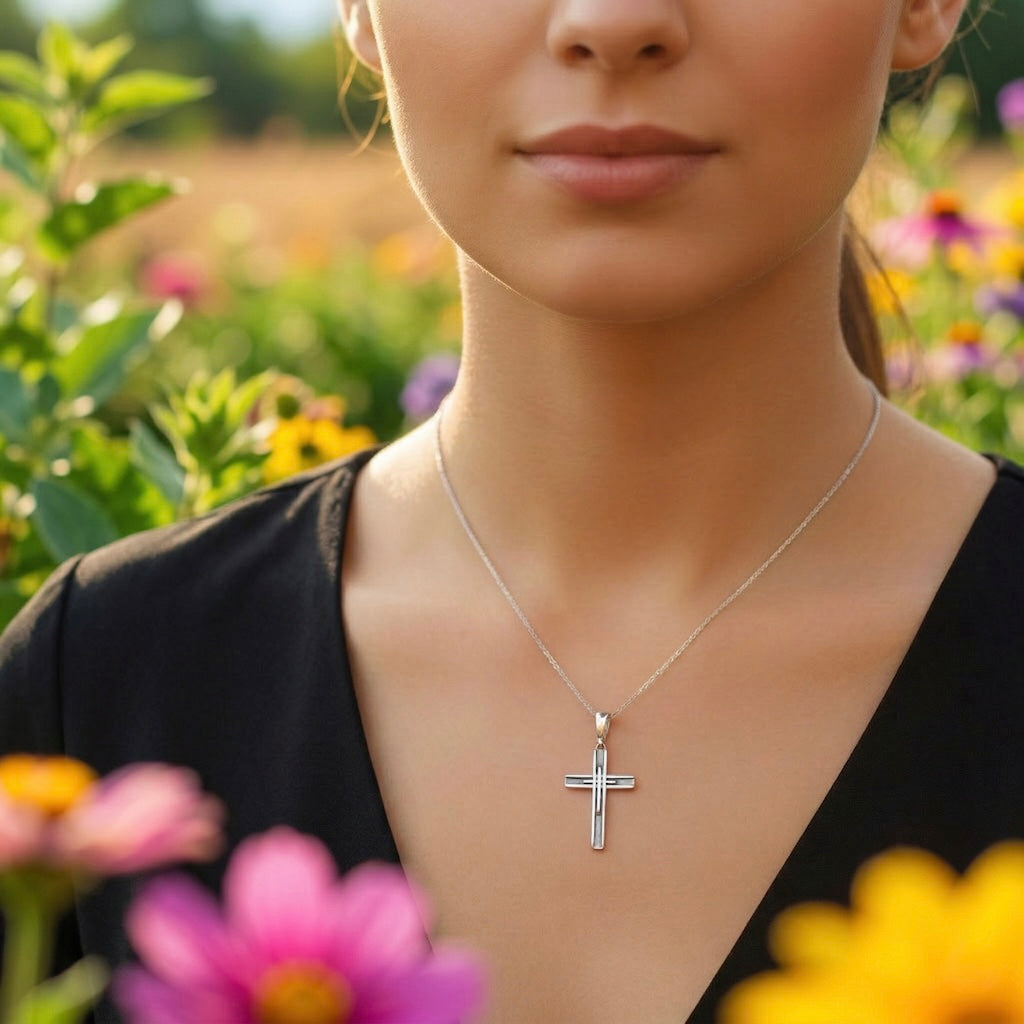 Sterling Silver 925 Cross Pendant “Glory Path”
