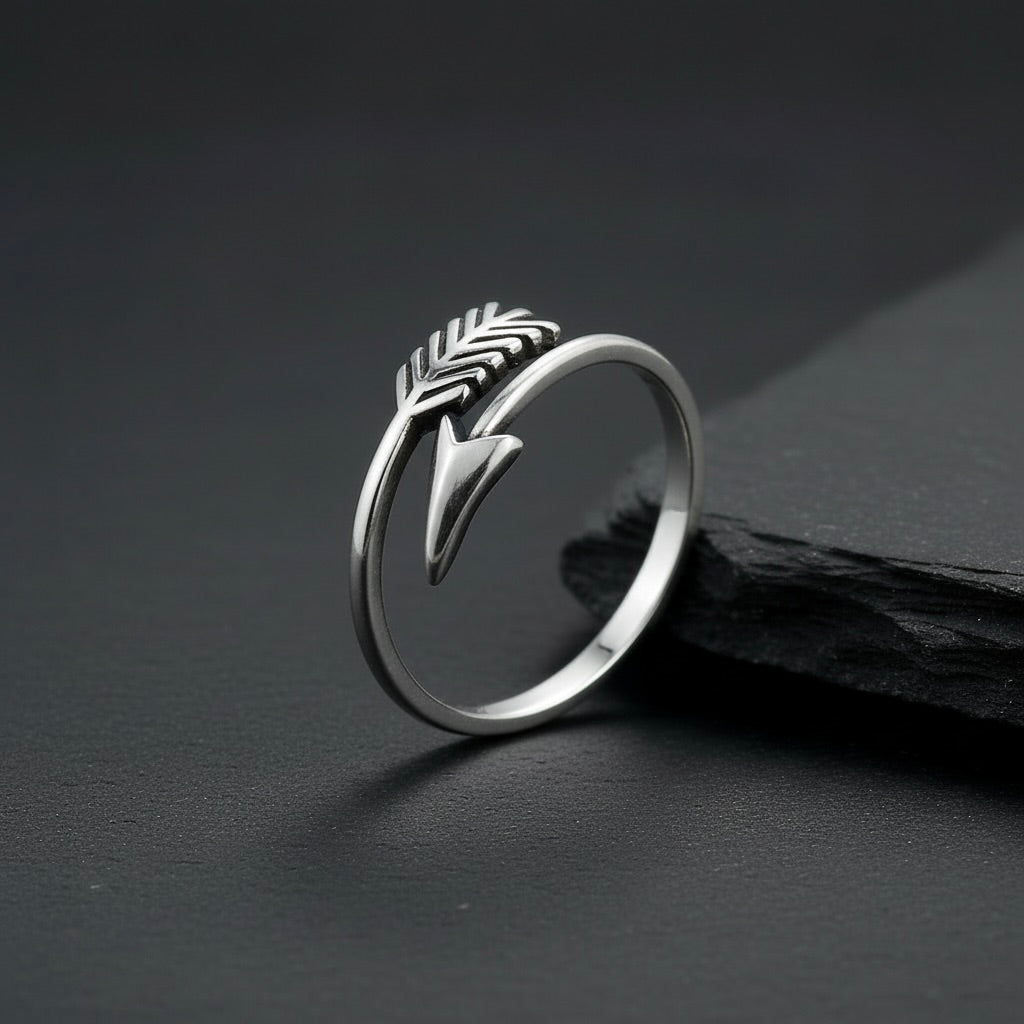 Sterling Silver 925 Arrow Wrap Ring Adjustable Sizes "Macan"
