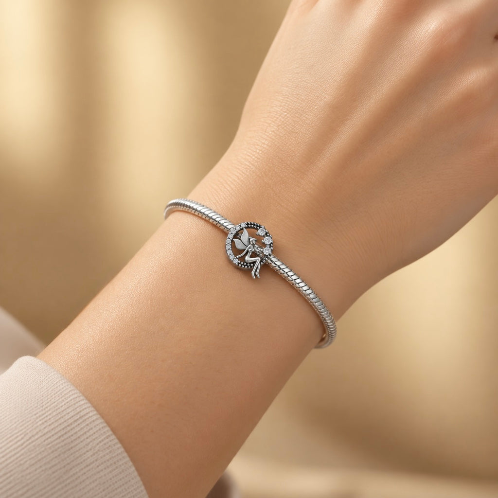 Sterling Silver 925 Sparkling Bracelet Bead Charm "Pixie"