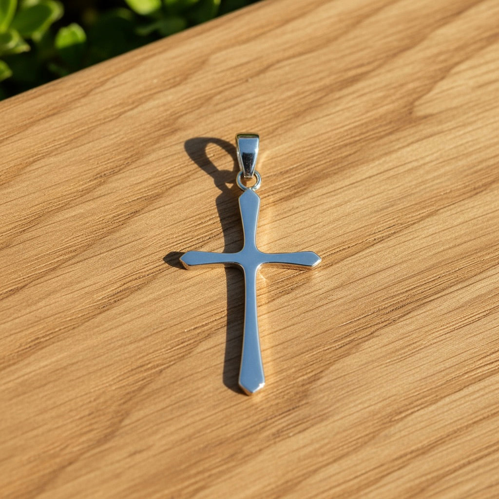 Sterling Silver 925 Cross Pendant "Simple Grace"