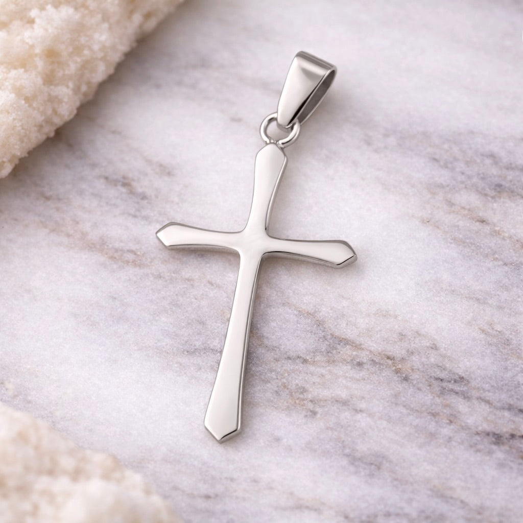 Sterling Silver 925 Cross Pendant "Simple Grace"