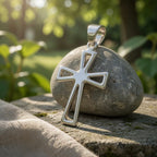 Sterling Silver 925 Open Work Cross Pendant "Airy"