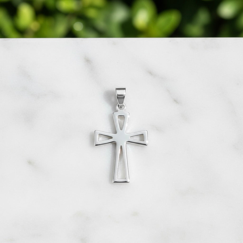 Sterling Silver 925 Open Work Cross Pendant "Airy"