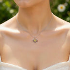 Sterling Silver 925 CZ Daisy Flower Pendant Necklace "Lulu"