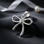 Sterling Silver 925 Bow Ribbon Pendant "Little wish"