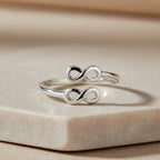 Sterling Silver 925 Double Infinity Wrap Adjustable Ring "Elysia"