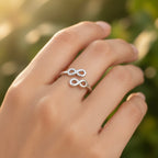 Sterling Silver 925 Double Infinity Wrap Adjustable Ring "Elysia"