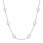Kette "Oxalis" aus Sterlingsilber 925 mit vierblättrigem Kleeblatt und durchbrochenem Muster