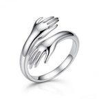 Sterling Silver 925 Hug Hands Ring "Soul"
