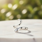 Sterling Silber 925 Sternschlange Zirkonia Ring „Cosmic Serpent“