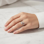Sterling Silver 925 Adjustable CZ Gemstones Ring "Twyla"