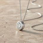 Sterling Silver 925 Necklace CZ Pendant “Solitaire Glare”
