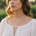 Sterling Silver 925 Heart Cross CZ Pendant "Beau"