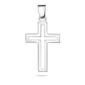 Sterling Silver 925 Minimal Open Cross Pendant "Urban Faith"