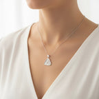 Sterling Silver 925 Virgin Mary Religious Oxidised Pendant “Graceful Triangle”