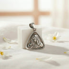 Sterling Silver 925 Virgin Mary Religious Oxidised Pendant “Graceful Triangle”