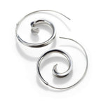 Sterling Silver 925 Spiral Swirl Hoop Earrings “Ocean Swirl”
