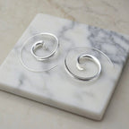 Sterling Silver 925 Spiral Swirl Hoop Earrings “Ocean Swirl”