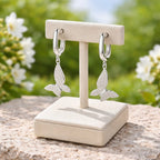 Sterling Silver 925 Dangle Drop CZ Earrings “Butterfly Dreams”