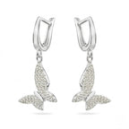 Sterling Silver 925 Dangle Drop CZ Earrings “Butterfly Dreams”