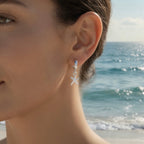 Ohrringe „Sea Sparkle“ aus 925er Sterlingsilber mit Seestern-Creolen