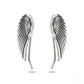 Sterling Silver 925 Ear Climber Earrings "Feather"